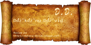 Dékány Dávid névjegykártya