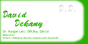 david dekany business card