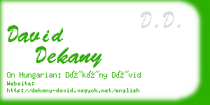 david dekany business card